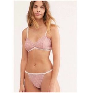 Free People Gabriella Thong Pixie Nude Pink Sz S